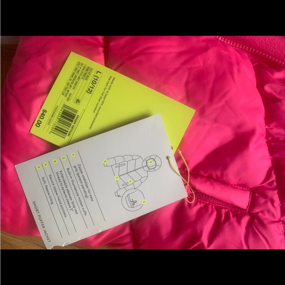Kids Pink Puffer Jacket - Picture 4 of 4